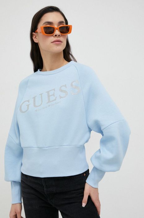 Кофта Guess жіноча  з принтом колір блакитний (2946761)