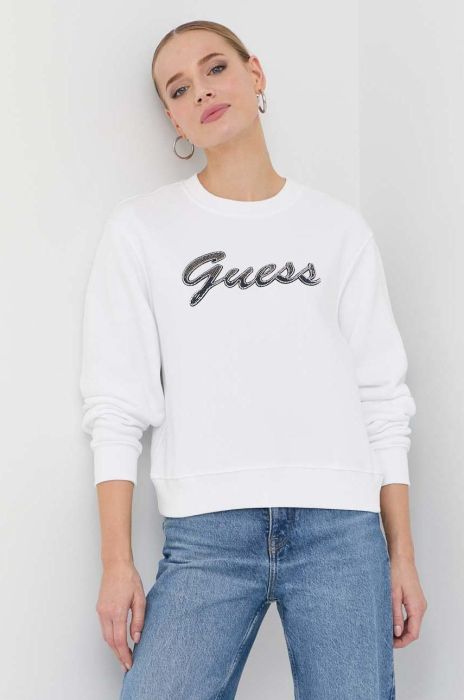 Кофта Guess жіноча колір білий з аплікацією (2841577)