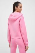 Кофта Guess жіноча колір рожевий з капюшоном з принтом (3322906)