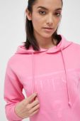 Кофта Guess жіноча колір рожевий з капюшоном з принтом (3322906)