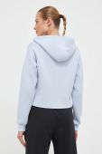 Кофта Guess жіноча з капюшоном з принтом колір блакитний
