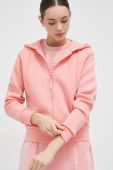 Кофта Guess жіноча колір рожевий з капюшоном з принтом (2867296)