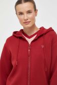 Кофта Guess жіноча колір бордовий з капюшоном з принтом (3517847)