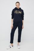 Кофта Tommy Hilfiger жіноча колір синій з капюшоном з аплікацією (2850665)