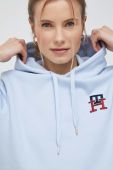 Кофта Tommy Hilfiger жіноча з капюшоном з аплікацією колір блакитний (2942260)