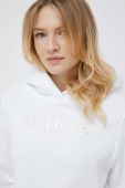 бавовняна кофта Tommy Hilfiger жіноча колір білий з капюшоном з принтом