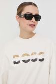 Кофта BOSS жіноча колір бежевий з аплікацією (2873641)