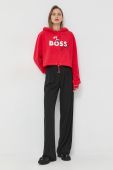 Кофта BOSS x Looney Tunes жіноча колір червоний з капюшоном з принтом