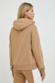 Кофта BOSS жіноча колір бежевий з капюшоном з аплікацією