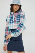 Кофта Tommy Jeans жіноча з капюшоном візерунок колір блакитний (2877802)