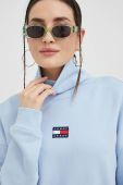 бавовняна кофта Tommy Jeans жіноча  з аплікацією колір блакитний