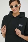 Кофта Tommy Jeans жіноча колір чорний з капюшоном однотонна (2953611)
