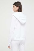 Бавовняна кофта Love Moschino жіноча колір білий з капюшоном однотонна