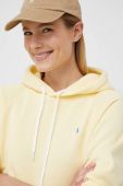 Кофта Polo Ralph Lauren жіноча колір жовтий з капюшоном однотонна (2950799)