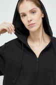 Кофта adidas жіноча колір чорний з капюшоном з аплікацією (2999844)