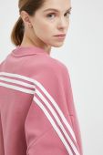 Кофта adidas жіноча колір рожевий з аплікацією (2995340)