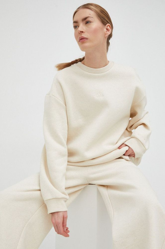Кофта adidas жіноча колір бежевий однотонна (2933272)