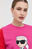 Кофта Karl Lagerfeld жіноча колір рожевий з аплікацією