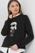 Кофта Karl Lagerfeld жіноча колір чорний з аплікацією (2893532)