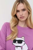 Кофта Karl Lagerfeld жіноча колір фіолетовий з аплікацією (3505037)