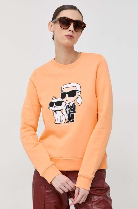 Кофта Karl Lagerfeld жіноча колір помаранчевий з принтом