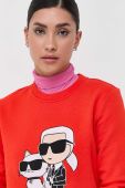 Кофта Karl Lagerfeld жіноча колір червоний з принтом