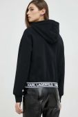 Кофта Karl Lagerfeld жіноча колір чорний з капюшоном однотонна (2910903)