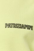 Бавовняна кофта Patrizia Pepe жіноча колір зелений з капюшоном однотонна