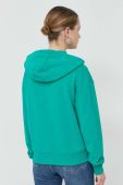 Бавовняна кофта Patrizia Pepe жіноча колір зелений з капюшоном з аплікацією