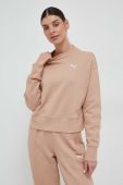 Бавовняна кофта Puma жіноча колір бежевий однотонна
