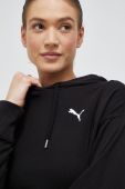 Бавовняна кофта Puma жіноча колір чорний з капюшоном однотонна (3112112)