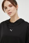 Тренувальна кофта Puma Train All Day колір чорний з капюшоном з принтом