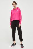 Кофта Puma колір рожевий з капюшоном з принтом