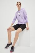 Кофта Puma колір фіолетовий з капюшоном з принтом