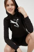 Кофта Puma колір чорний з капюшоном з принтом (3210785)