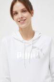 Кофта Puma колір білий з капюшоном з принтом (3212270)
