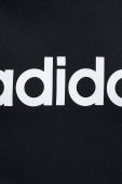 Бавовняна кофта adidas жіноча колір чорний з капюшоном візерунок
