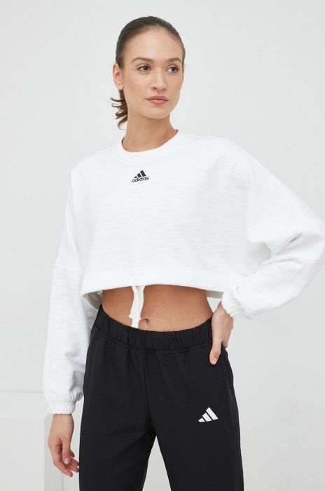 Кофта adidas жіноча колір білий однотонна