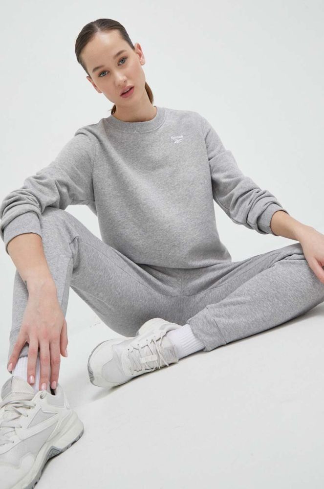 Кофта Reebok жіноча колір сірий меланж