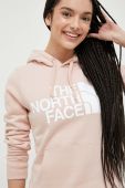 Бавовняна кофта The North Face жіноча колір рожевий з капюшоном з принтом (3184581)