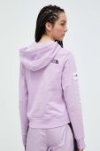 Бавовняна кофта The North Face жіноча колір фіолетовий з капюшоном з принтом (3184659)