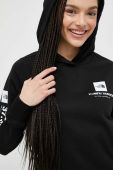 Бавовняна кофта The North Face жіноча колір чорний з капюшоном з принтом (3184663)
