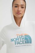 Бавовняна кофта The North Face жіноча колір білий з капюшоном з принтом (3274985)