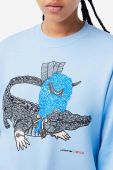 Бавовняна кофта Lacoste x Netflix жіноча  з принтом колір блакитний
