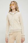 Кофта Juicy Couture Robertson жіноча колір бежевий з капюшоном однотонна
