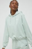 Кофта Fila жіноча колір бірюзовий з капюшоном однотонна