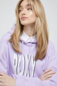 Кофта Roxy жіноча колір фіолетовий з капюшоном з принтом