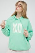 Кофта Roxy жіноча колір зелений з капюшоном з принтом (3116179)