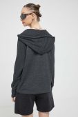 Кофта Roxy жіноча колір сірий з капюшоном однотонна
