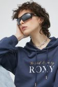 Кофта Roxy жіноча з капюшоном з принтом колір блакитний